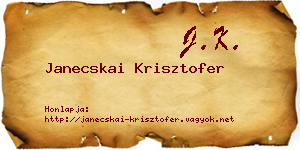 Janecskai Krisztofer névjegykártya